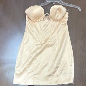 Oh Polly Strapless Cream Dress